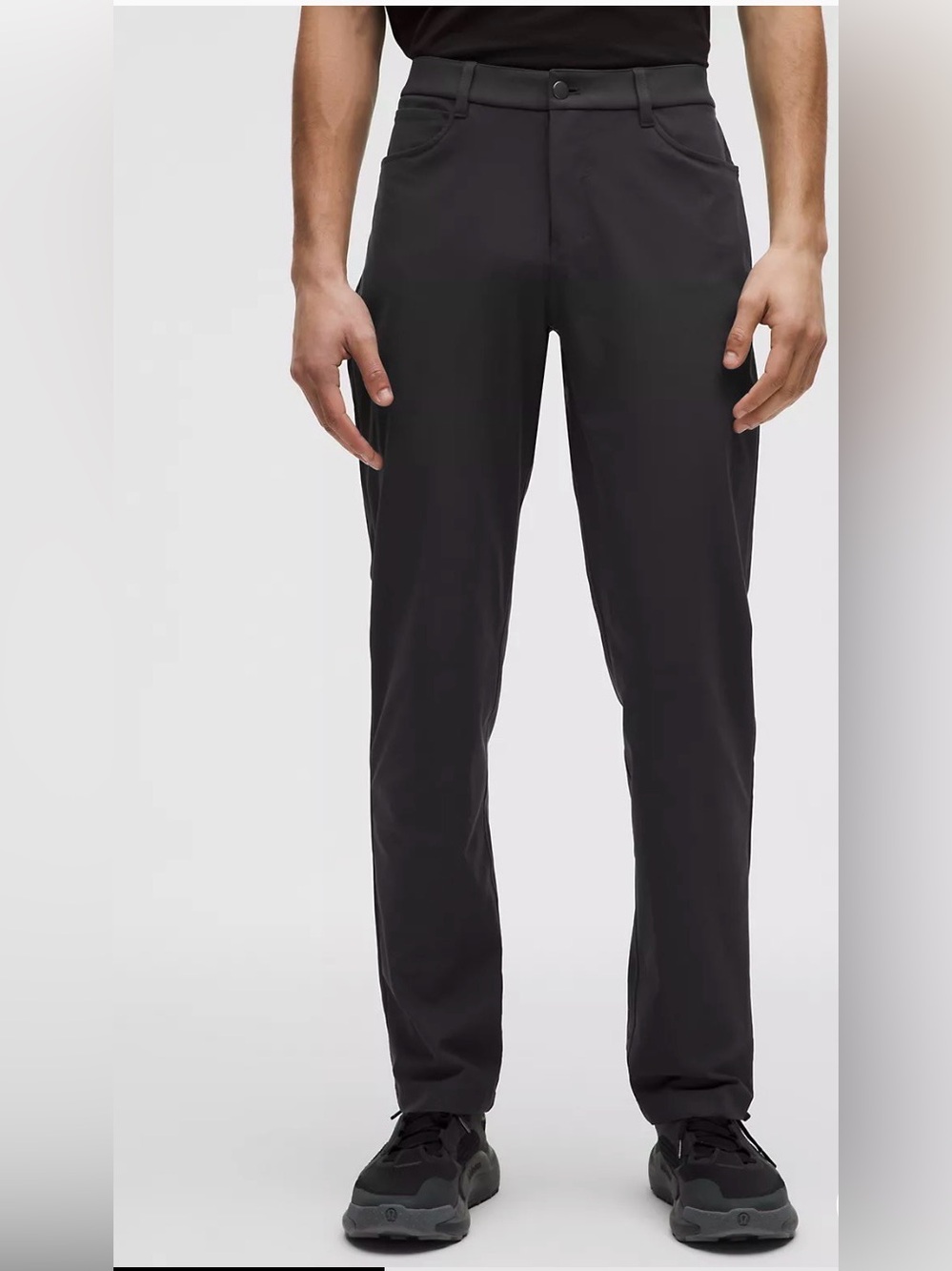 Lululemon Men ABC Classic Fit Pants 31 Black Warpstreme 5 Pocket LM5583S 34L